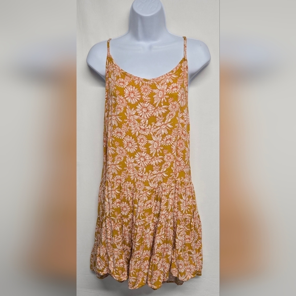 Wild Fable L Sleeveless Sundress Tunic Adjustable Spaghetti Straps Tiered Ruffle